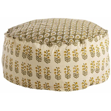 Poltrona Pouf "Reims" per interno, con rivestimento in cotone da 65x65x25 cm