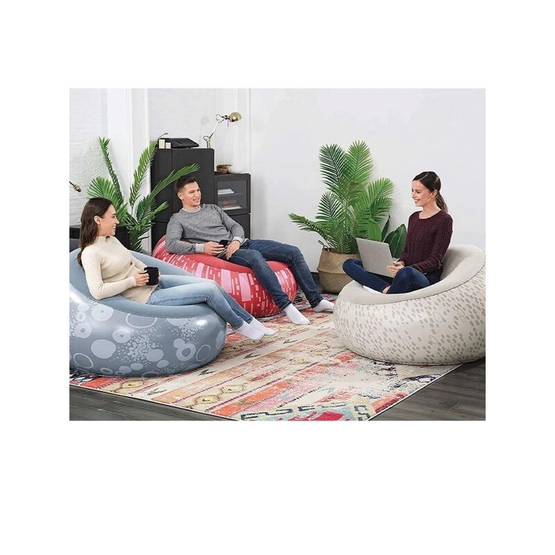 Trade Shop Traesio - Puf Hinchable Forma Sillón Asiento 112X112X66Cm 3 Colores Surtidos 75052