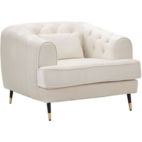 Poltrona Praga 93x71x86 cm in Poliestere Crema/Oro