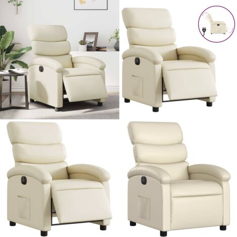 Poltrona Reclinabile Elettrica Crema in Similpelle - Poltrona reclinabile - Seduta elettrica
