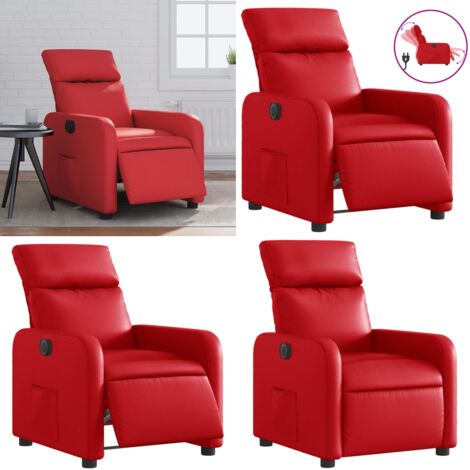 Poltrona Reclinabile Elettrica Rossa in Similpelle - Poltrona reclinabile - Poltrona con motore elettrico
