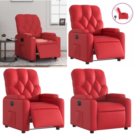 Poltrona Reclinabile Elettrica Rossa in Similpelle - Reclinazione automatica - Poltrona reclinabile