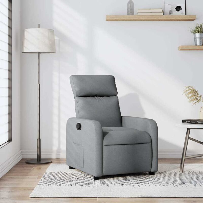 Poltrona Reclinabile In Tessuto Grigio Chiaro Vidaxl