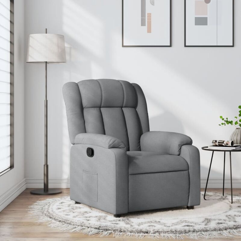 Poltrona Reclinabile In Tessuto Grigio Chiaro Vidaxl