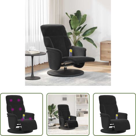 Poltrona reclinabile -  Poltrona Massaggiante Nero 91 x 71 x 105 cm Velluto