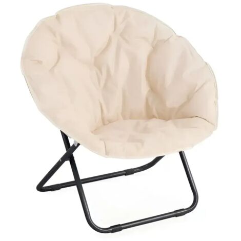 Poltrona Relax Beige in Acciaio e Poliestere da Interno ed Esterno