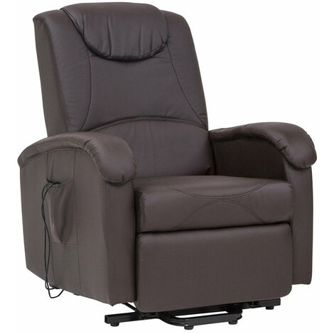 Poltrona relax in ecopelle elettrica massaggiante reclinabile per interno -  Brown