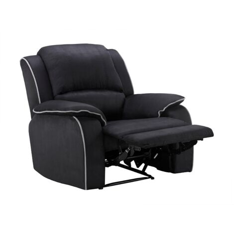 Poltrona relax in microfibra Nero - HERNANI