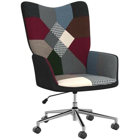 Poltrona Relax in Tessuto con Design Patchwork Seggiola Colori Diversi