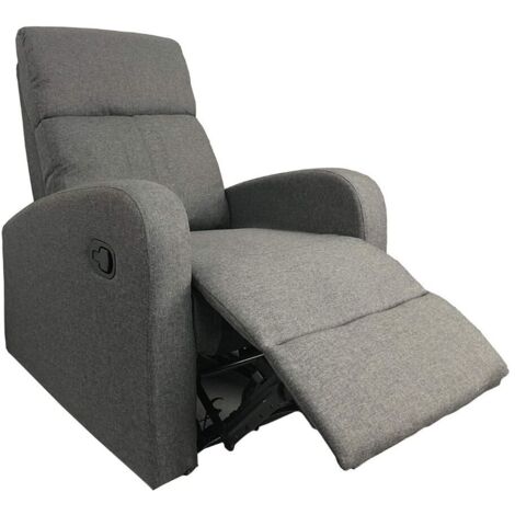 Poltrona relax manuale Giada tessuto colore grigio