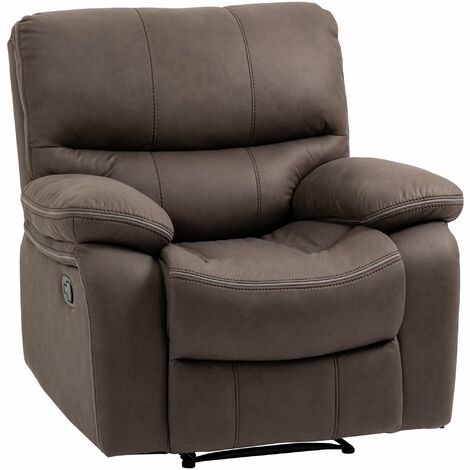 Poltrona Relax Manuale Reclinabile 97x99x96 cm in Tessuto Marrone