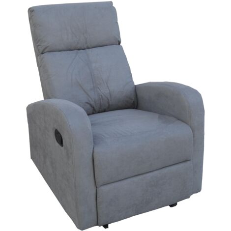 Poltrona relax manuale reclinabile FORTUNA con tessuto in microfibra GRIGIO