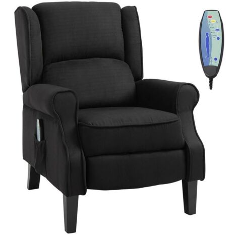 POLTRONA RELAX MASSAGGIANTE RECLINABILE CON TELECOMANDO 78X83X101 CM NERO