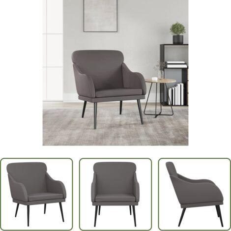 Poltrona relax -  Poltrona Grigia 63x76x80 cm Similpelle