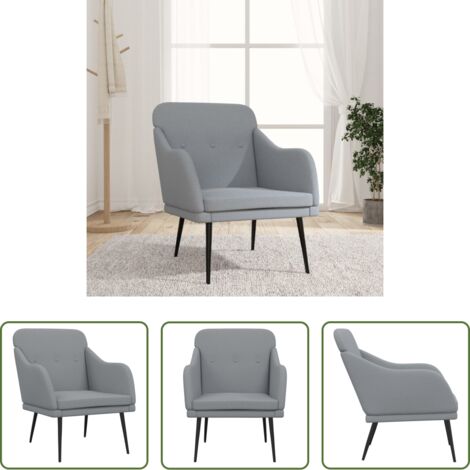 Poltrona relax -  Poltrona Grigio Chiaro 63x76x80 cm in Tessuto