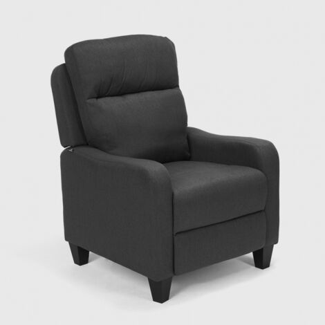 LE ROI DU RELAX Poltrona relax reclinabile a spinta con poggiapiedi in tessuto Kyoto - Grigio