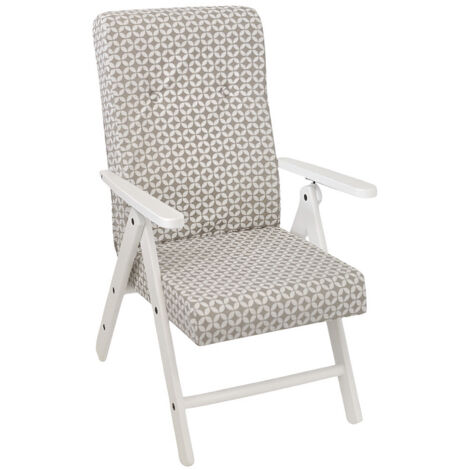 Poltrona relax reclinabile bianca sedia sdraio imbottita da casa in Legno  Schienale Ergonomica robusta 4 posizioni Made in Italy  tessuto elegante shabby grigio - colorigenerali: Tessuto Shabby