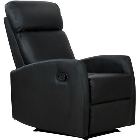 POLTRONA RELAX RECLINABILE ERGONOMICA IN ECOPELLE 65 X 92 X 100CM NERO