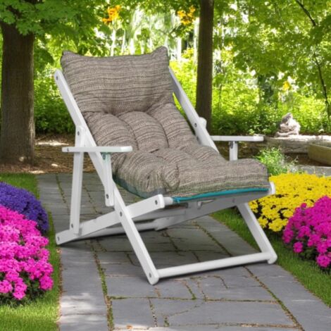 Poltrona Relax Jamaica reclinabile a 3 Posizioni da casa e Giardino Laccato Bianco