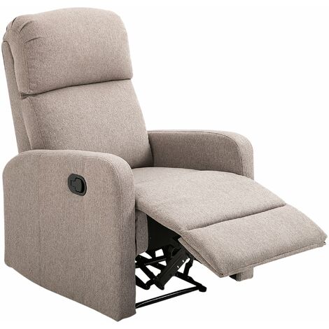 Poltrona Relax Reclinabile Manuale 66x83x107 cm in Tessuto Effetto Lino Grigia