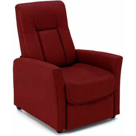 Poltrona Relax Reclinabile Manuale In Microfibra Rossa