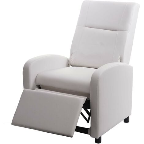 Poltrona Relax TV Regolabile in Ecopelle 75x70x99cm con seduta confortevole