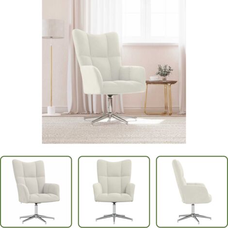 Poltrona Relax -  Sedia Relax Bianco Crema Velluto