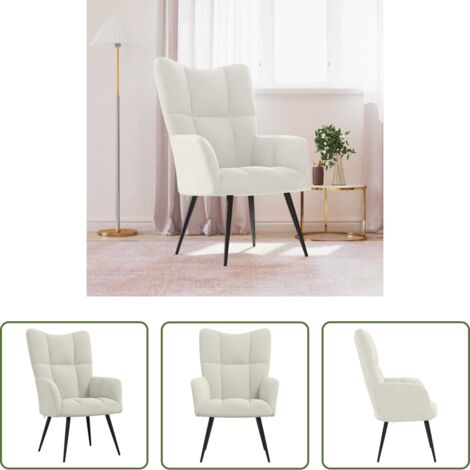 Poltrona Relax -  Sedia Relax Bianco Crema Velluto