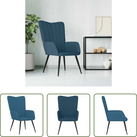 Poltrona Relax - Sedia Relax Blu in Velluto