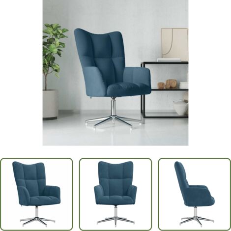 Poltrona Relax -  Sedia Relax Blu in Velluto