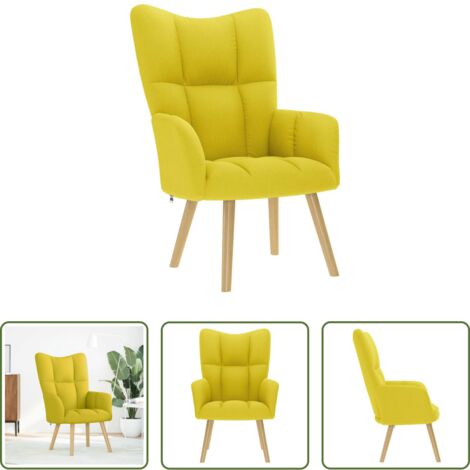 Poltrona Relax -  Sedia Relax Giallo Chiaro in Tessuto