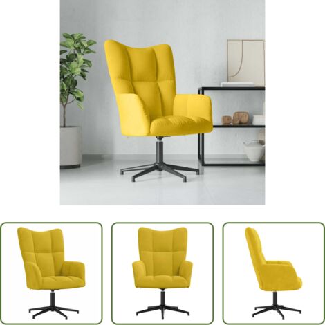 Poltrona Relax -  Sedia Relax Giallo Senape in Velluto