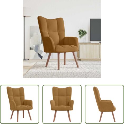 Poltrona Relax -  Sedia Relax Marrone in Velluto