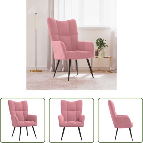 Poltrona Relax -  Sedia Relax Rosa in Velluto