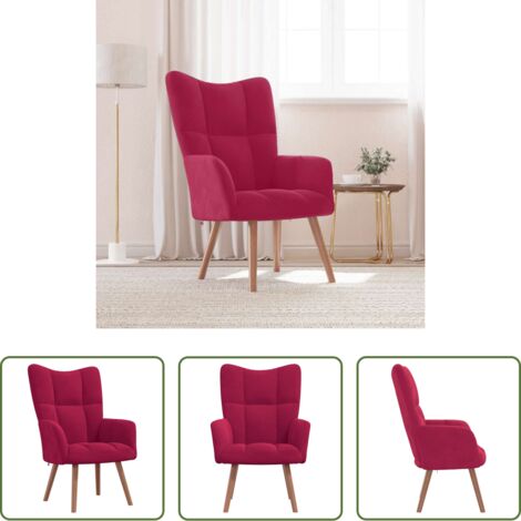 Poltrona Relax -  Sedia Relax Rosso Vino in Velluto