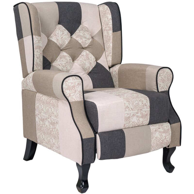 Liberoshopping Poltrona Relax Tessuto Patchwork Bergere Reclinabile...