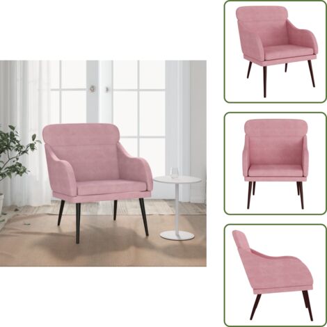 Poltrona relax - vidaXL Poltrona Rosa 63x76x80 cm Velluto - Poltrona morbida