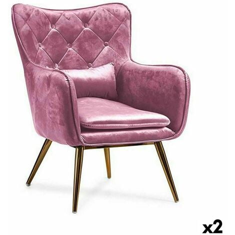 Poltrona rosa velluto cm 73x72h.77 nuova art.2808590000 consegna  gratuita