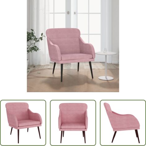 Poltrona rosa -  Poltrona Rosa 63x76x80 cm Velluto