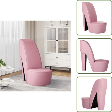 Poltrona rosa - vidaXL Poltrona a Forma di Scarpa con Tacco in Similpelle Rosa -