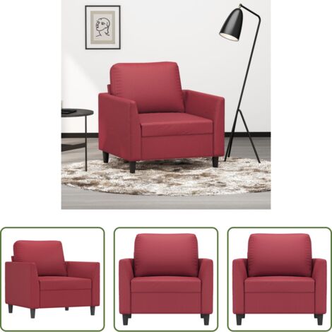 Poltrona rossa -  Poltrona Rosso Vino 60 cm in Similpelle