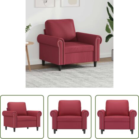 Poltrona rossa -  Poltrona Rosso Vino 60 cm in Similpelle
