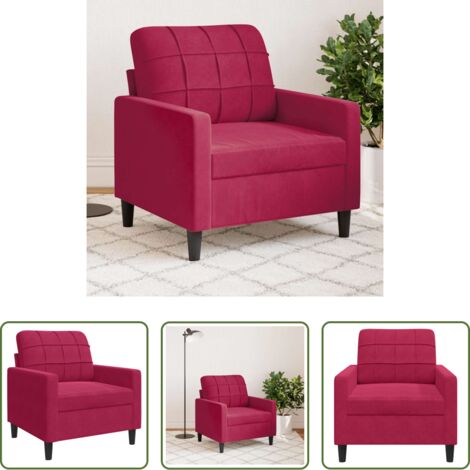 Poltrona rossa -  Poltrona Rosso Vino 60 cm Velluto