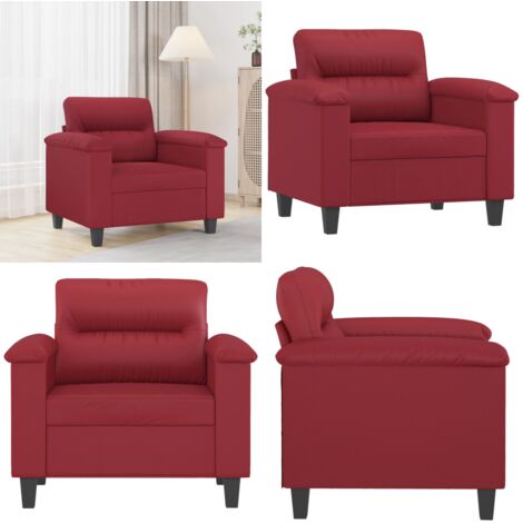 Poltrona Rosso Vino 60 cm in Similpelle - Poltrona in similpelle - Poltrona in metallo