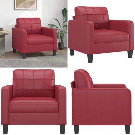 Poltrona Rosso Vino 60 cm in Similpelle - Poltrona rossa - Poltrona moderna