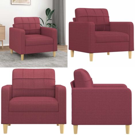 Poltrona Rosso Vino 60 cm in Tessuto - Poltrona in tessuto - Poltrona con schienale