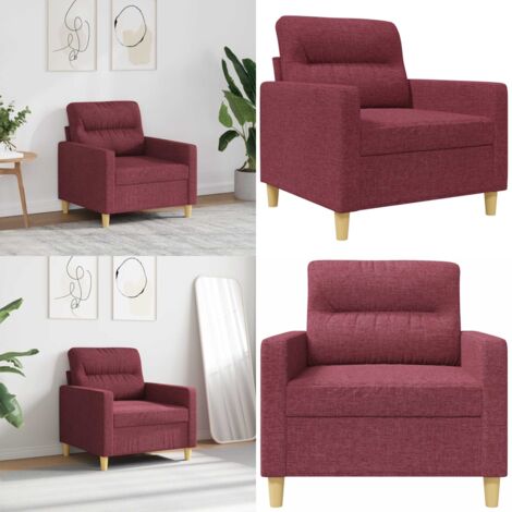 Poltrona Rosso Vino 60 cm in Tessuto - Poltrona in tessuto - Poltrona moderna