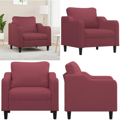 Poltrona Rosso Vino 60 cm in Tessuto - Poltrona rossa - Poltrona moderna