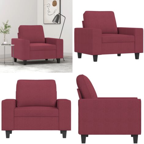 Poltrona Rosso Vino 60 cm in Tessuto - Poltrona rossa - Poltrona moderna
