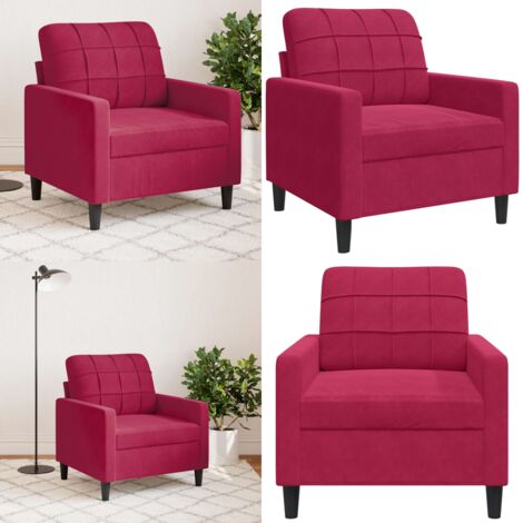 Poltrona Rosso Vino 60 cm Velluto - Poltrona rossa - Poltrona moderna